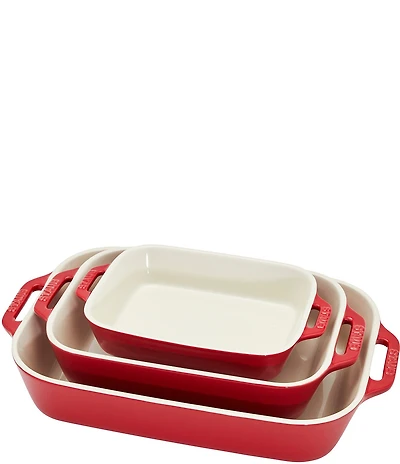 Staub Stoneware 3-Piece Rectangular Baking Dish Set