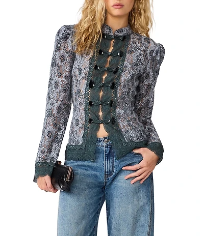 Steve Madden Aberdeen High Neck Long Sleeve Band Top