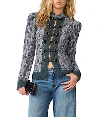 Steve Madden Aberdeen High Neck Long Sleeve Band Top