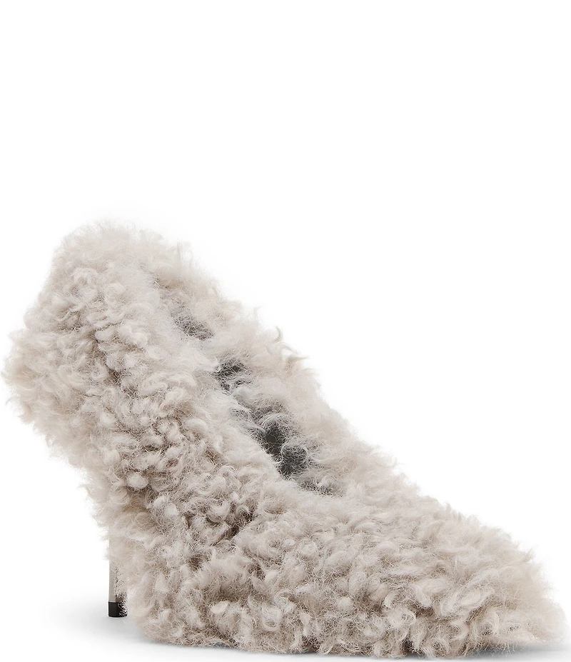 Steve Madden Achilles Faux Fur Point Toe Stiletto Pumps