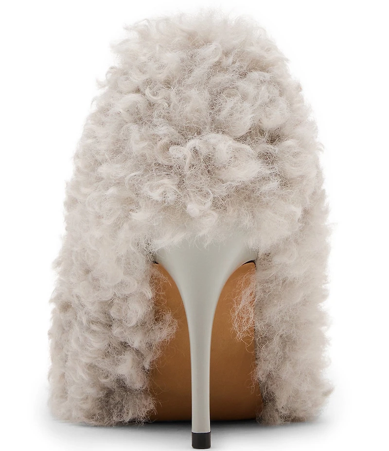 Steve Madden Achilles Faux Fur Point Toe Stiletto Pumps