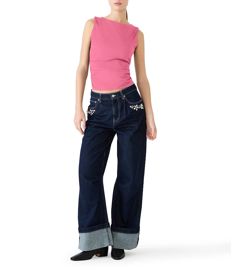 Steve Madden Adair Boat Neck Sleeveless Tank Top