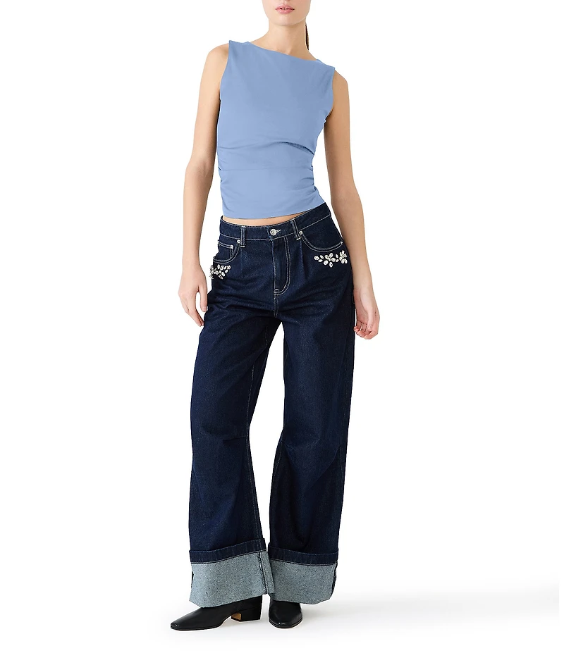 Steve Madden Adair Boat Neck Sleeveless Tank Top