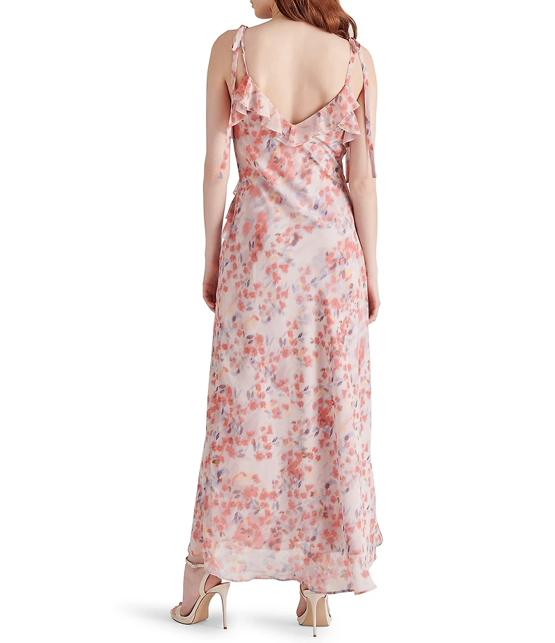 Steve Madden Adalina Floral Print V-Neck Sleeveless Maxi Dress