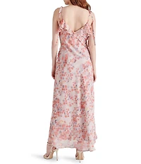 Steve Madden Adalina Floral Print V-Neck Sleeveless Maxi Dress