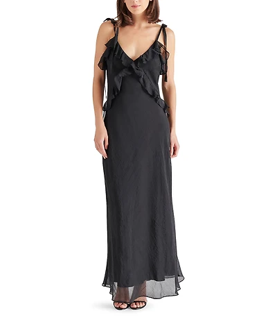 Steve Madden Adalina V-Neck Sleeveless Ruffle Maxi Dress