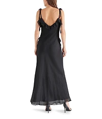 Steve Madden Adalina V-Neck Sleeveless Ruffle Maxi Dress