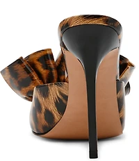 Steve Madden Affinity Leopard Print Patent Ruffle Detail Dress Slide Sandals