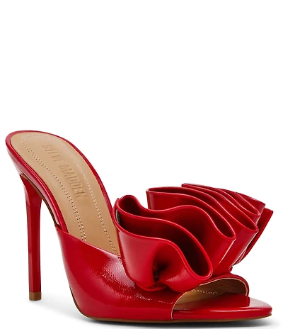 Steve Madden Affinity Patent Ruffle Detail Dress Slide Sandals
