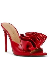 Steve Madden Affinity Patent Ruffle Detail Dress Slide Sandals