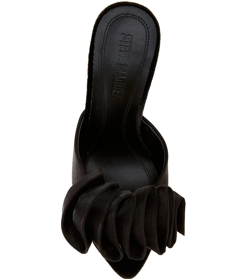 Steve Madden Affinity Satin Ruffle Detailed Dress Slide Sandals