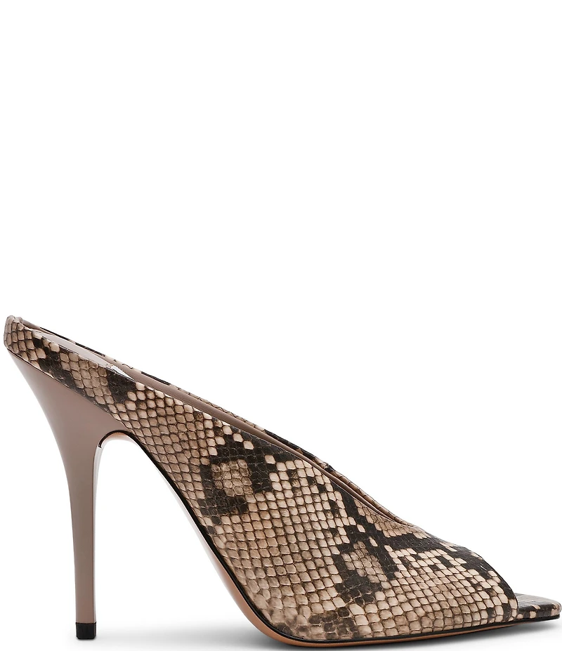 Steve Madden Agaze Snake Print Peep Toe Dress Mules