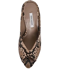 Steve Madden Agaze Snake Print Peep Toe Dress Mules