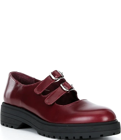 Steve Madden Alba Leather Double Strap Mary Jane Oxfords