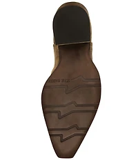 Steve Madden Albany Distressed Leather Western Block Heel Mid Calf Boots