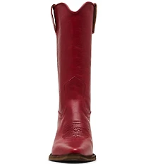 Steve Madden Albany Leather Western Block Heel Mid Calf Boots