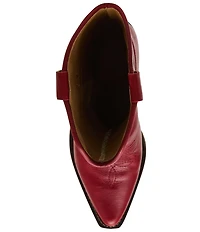 Steve Madden Albany Leather Western Block Heel Mid Calf Boots
