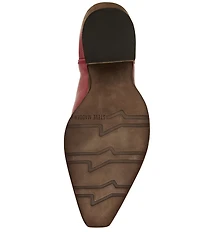 Steve Madden Albany Leather Western Block Heel Mid Calf Boots