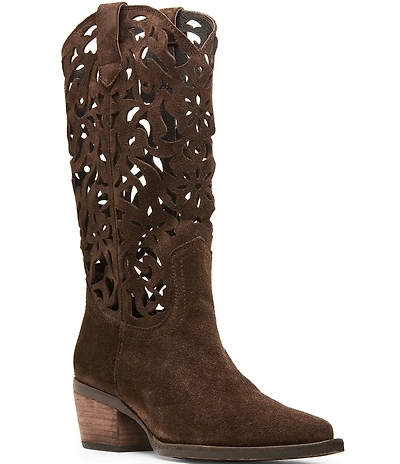 Steve Madden Albany Suede Cut Out Western Boots