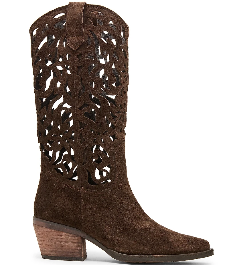 Steve Madden Albany Suede Cut Out Western Boots
