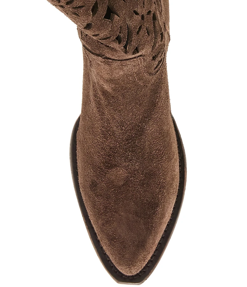 Steve Madden Albany Suede Cut Out Western Boots