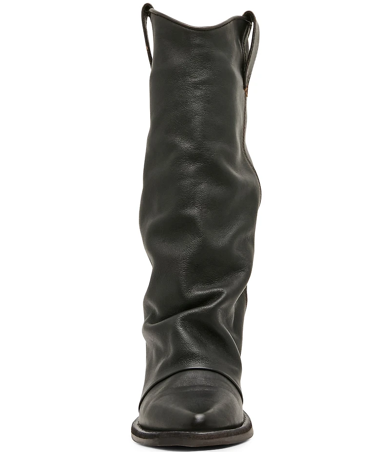 Steve Madden Aldora Distressed Leather Cuffed Backstrap Western Boots