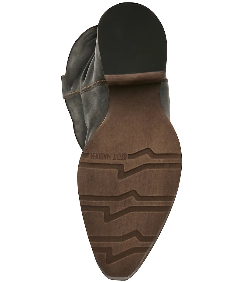 Steve Madden Aldora Distressed Leather Cuffed Backstrap Western Boots