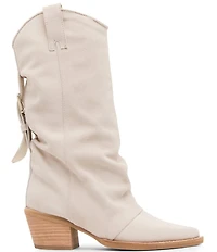Steve Madden Aldora Suede Cuffed Suede Backstrap Western Boots