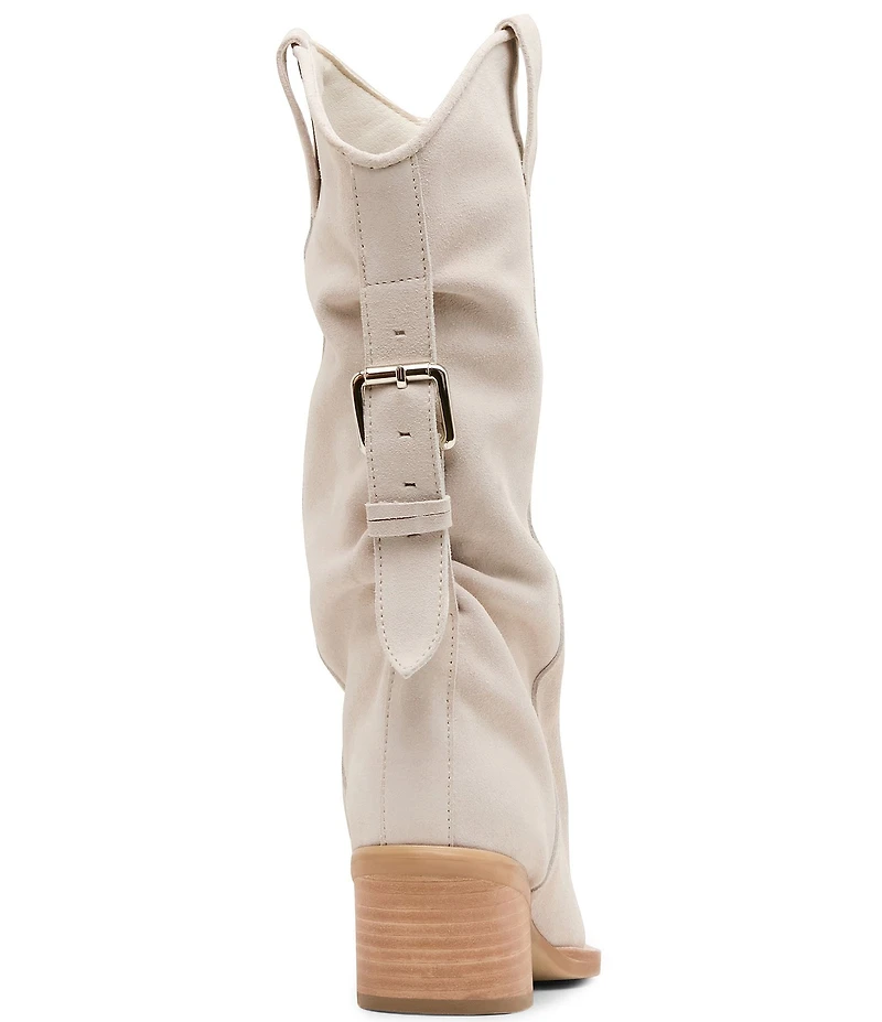 Steve Madden Aldora Suede Cuffed Suede Backstrap Western Boots