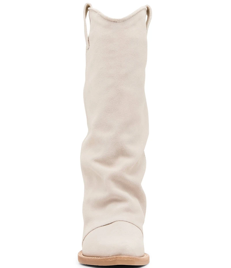 Steve Madden Aldora Suede Cuffed Suede Backstrap Western Boots