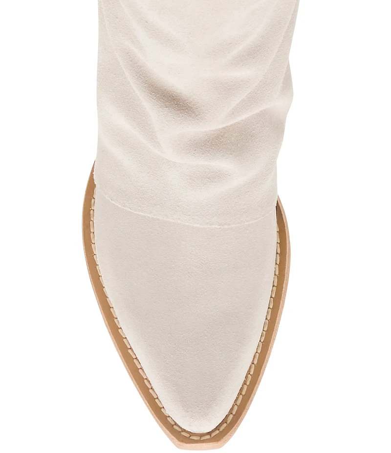 Steve Madden Aldora Suede Cuffed Suede Backstrap Western Boots