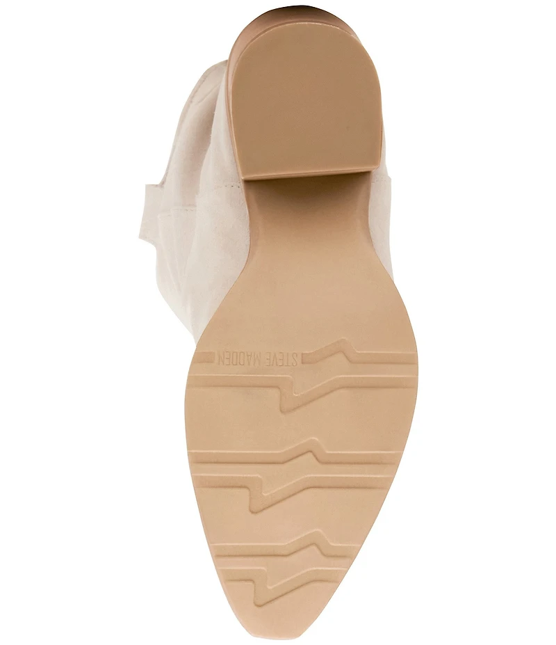Steve Madden Aldora Suede Cuffed Suede Backstrap Western Boots