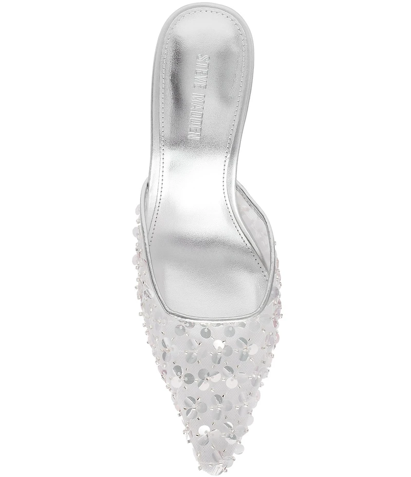 Steve Madden Alexi Sequin Embellished Mesh Dress Mules