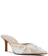 Steve Madden Alexi Studded Snake Print Multi Patchwork Mules