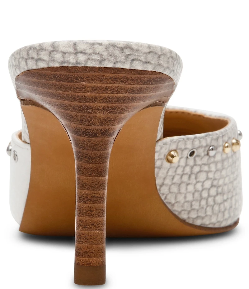 Steve Madden Alexi Studded Snake Print Multi Patchwork Mules