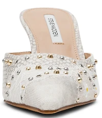 Steve Madden Alexi Studded Snake Print Multi Patchwork Mules