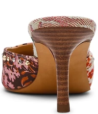 Steve Madden Alexi Studded Suede Floral Multi Patchwork Dress Mules