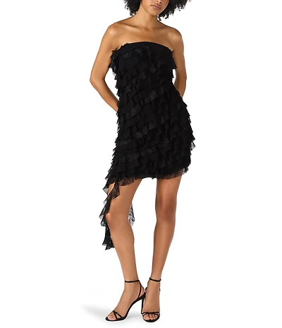Steve Madden Alix Strapless Ruffle Mini Dress
