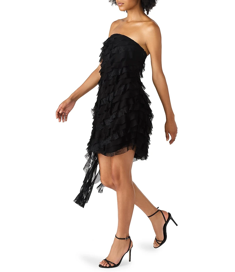 Steve Madden Alix Strapless Ruffle Mini Dress