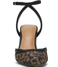 Steve Madden Alliance Leopard Mesh Ankle Strap Pointed Toe Pumps