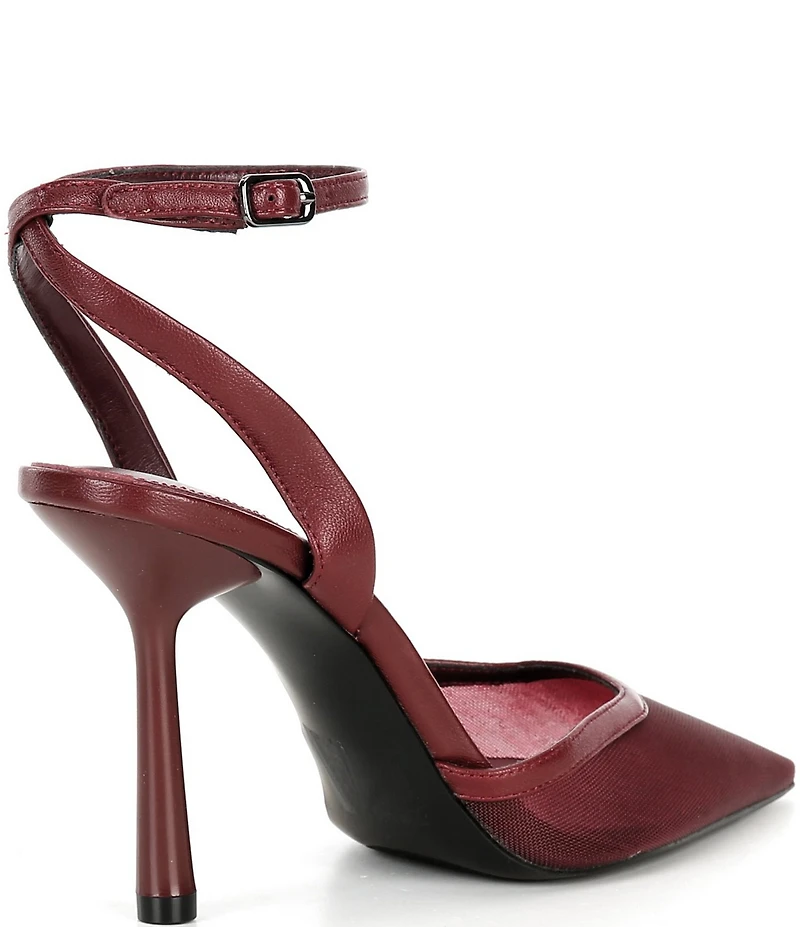 Steve Madden Alliance-M Mesh Ankle Strap Pointed Toe Pumps