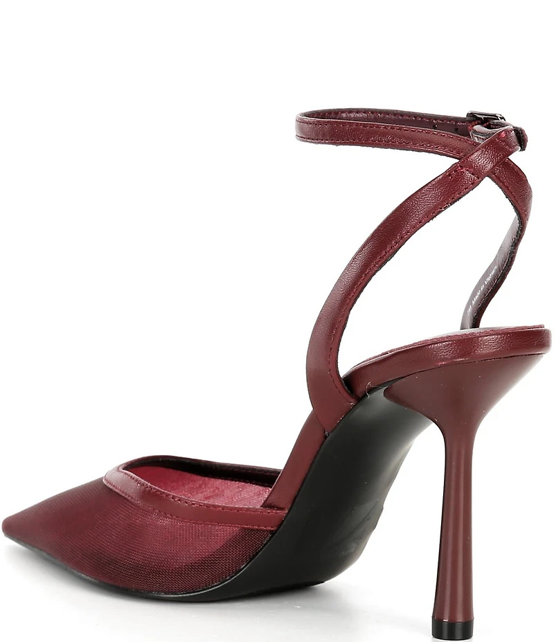 Steve Madden Alliance-M Mesh Ankle Strap Pointed Toe Pumps