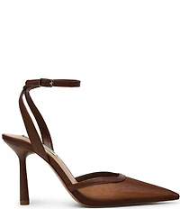 Steve Madden Alliance Mesh Ankle Strap Pointed Toe Pumps