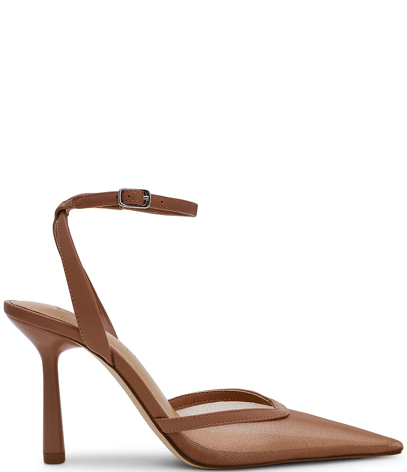 Steve Madden Alliance Mesh Ankle Strap Pointed Toe Pumps