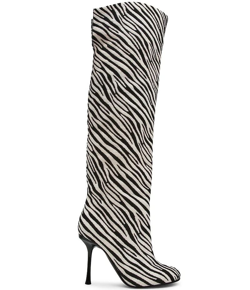 Steve Madden Alluring Zebra Over The Knee Boots