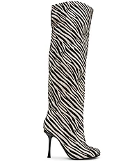 Steve Madden Alluring Zebra Over The Knee Boots