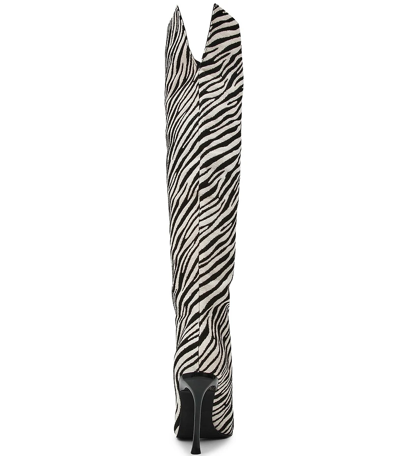 Steve Madden Alluring Zebra Over The Knee Boots