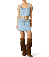 Steve Madden Alondria Studded Denim Mini Skirt