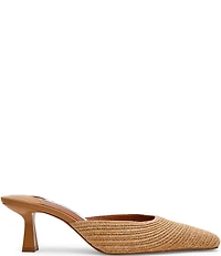 Steve Madden Alyse Raffia Kitten Heel Dress Mules
