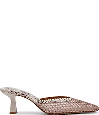 Steve Madden Alyse Snake Print Mesh Kitten Heel Dress Mules